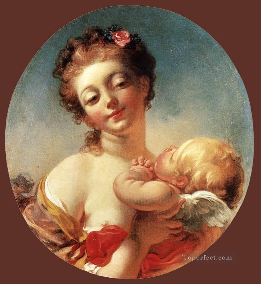 Venus and Cupid Rococo hedonism eroticism Jean Honore Fragonard Oil Paintings